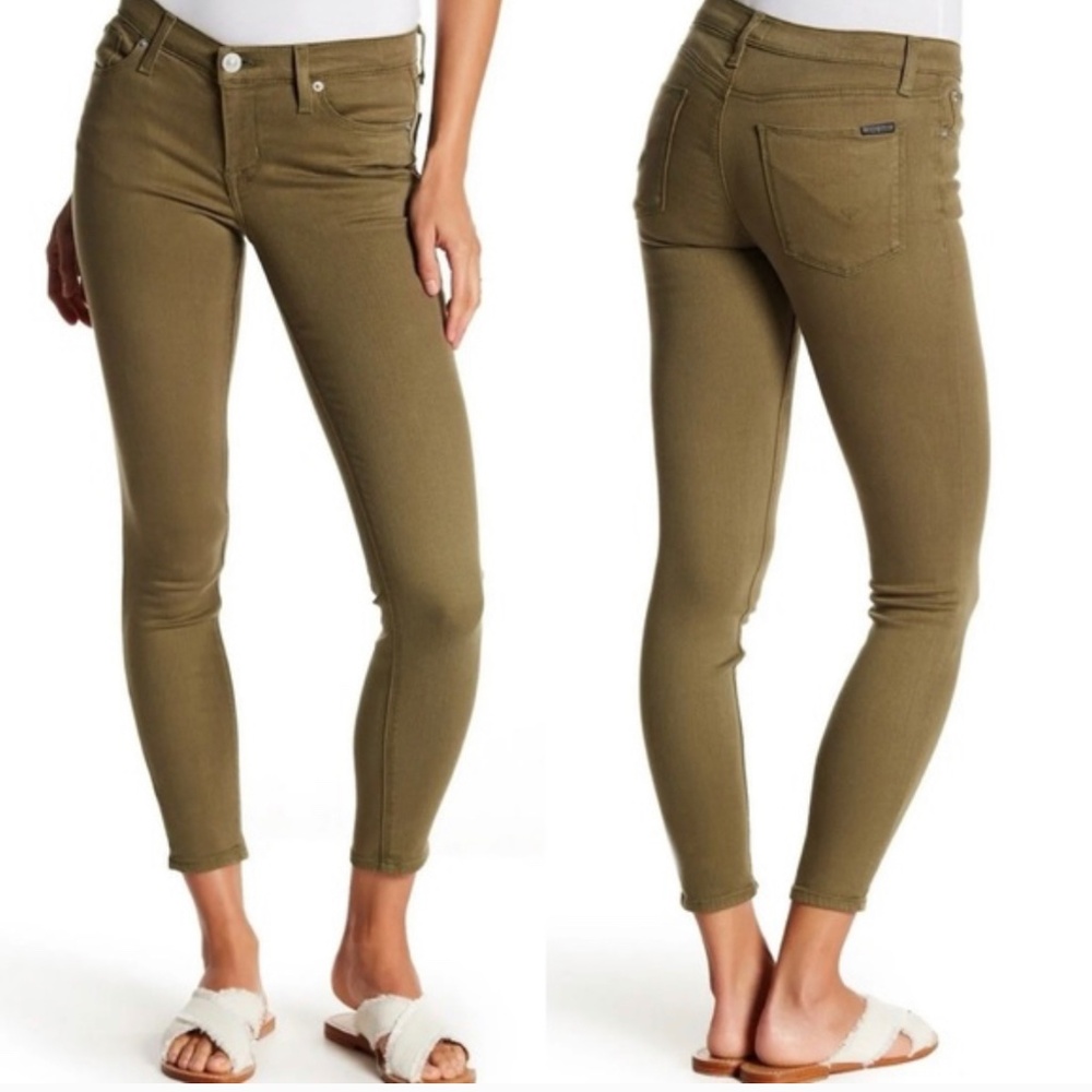 Hudson Jeans 28 Natalie Midrise Ankle Super Skinny Stretch Palo Verde olive